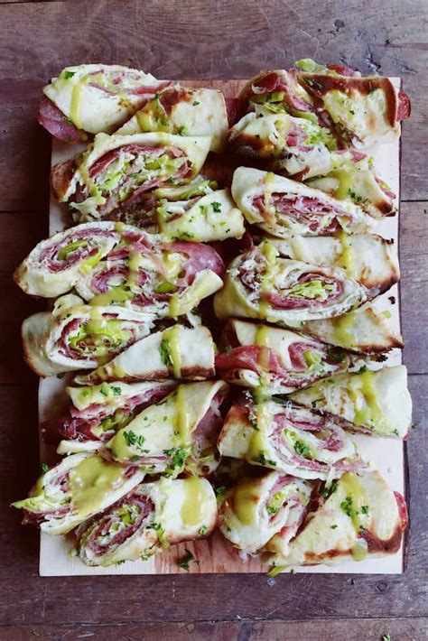 Rolled Flatbread Cubano Sandwich Recipe - Reluctant Entertainer