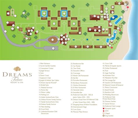 Resort Map Dreams Tulum Resort And Spa Riviera Maya Mexico