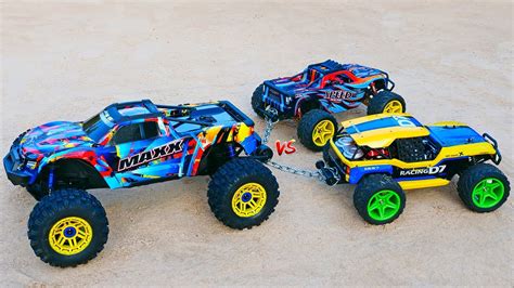 Experiment Big Rc Truck Maxx Vs Mini Cars Youtube