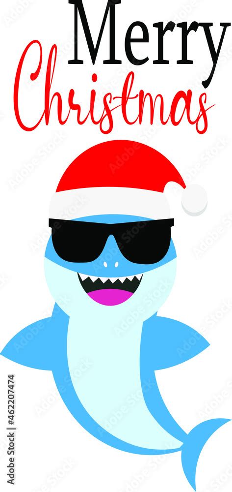 baby shark santa claus, christmas cartoon Stock Vector | Adobe Stock