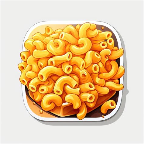 Premium Vector Sticker Vector Logo Macaroni And Cheese Vector White Ba