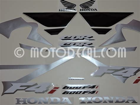 Honda Cbr 600 F4i 2001 Silver Black Decal Kit By Motodecalcom