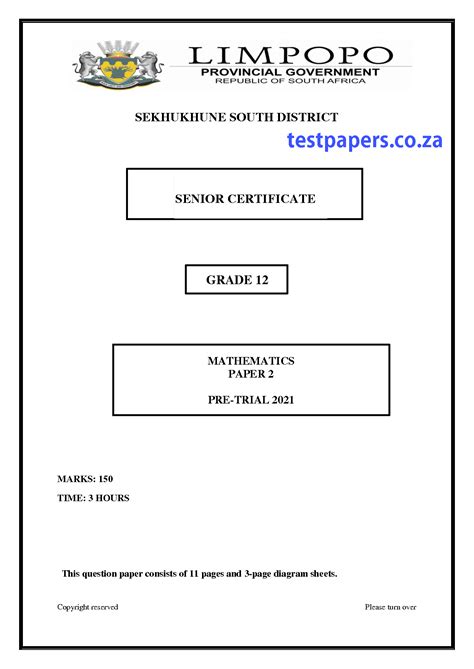 SOLUTION Limpopo Maths Grade 12 Pre Trial 2021 P2 And Memo Studypool