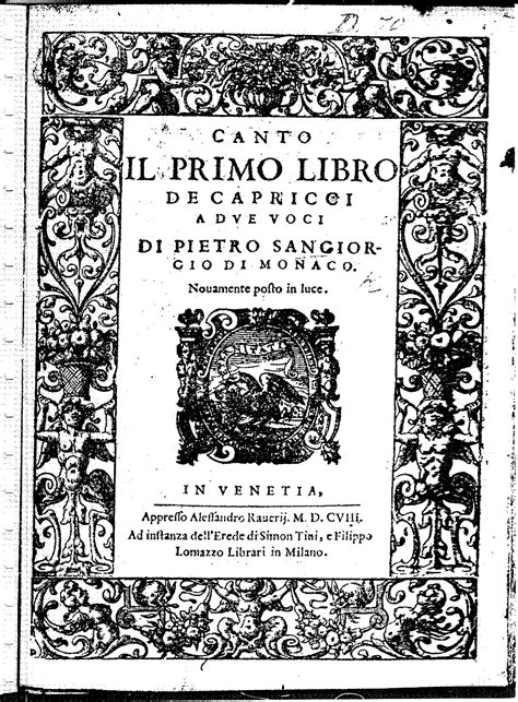 Il Primo Libro De Capricci A Due Voci San Giorgio Pietro Imslp