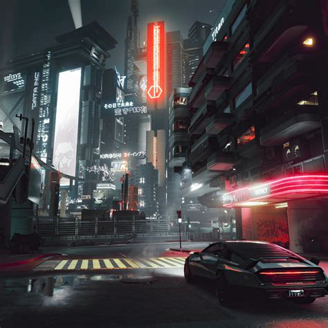 1024x1024 Cyberpunk 2077 City Shot 4k 1024x1024 Resolution Hd 4k Wallpapers Images Backgrounds