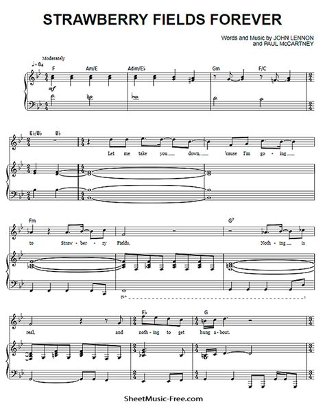 Download Strawberry Fields Forever Sheet Music Beatles Download