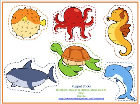 Cut Out Printable Sea Creatures