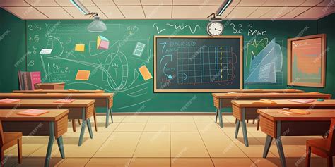 Premium Ai Image School Classroom Interior Vector Illustration In Cartoon Style Education Concept