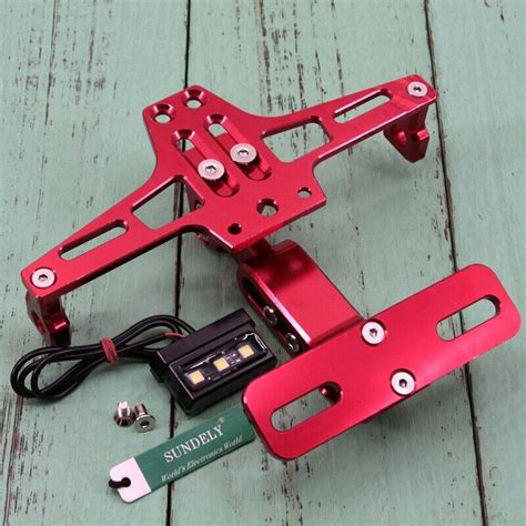 Fad RED Motorcycle Adjustable CNC Number Plate Tail Tidy Lisence