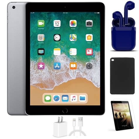 Restored Apple IPad 6 9 7 Inch 128GB Space Gray Wi Fi Only Bundle Case