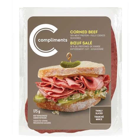 Corned Beef Thinly Sliced Meat 175 G Compliments Ca