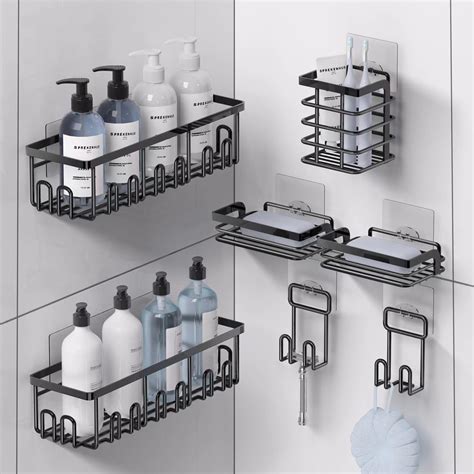 UZHNOE Etagère Douche Etagere Salle de Bain 2 PCS Etagere Douche sans