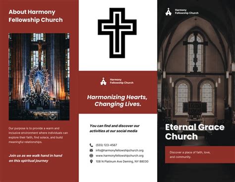 Brown Grey Church Brochure Template Venngage