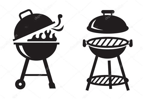 Black BBQ Grill Icons Stock Vector Image By Bioraven 99909702