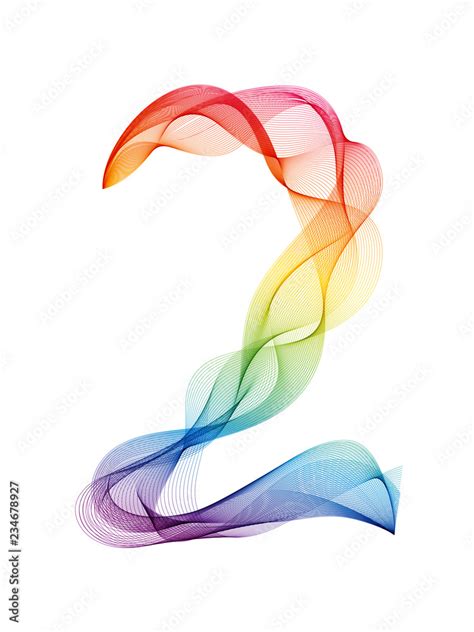 Wavy Rainbow Number 2 Icon Stock Vector Adobe Stock