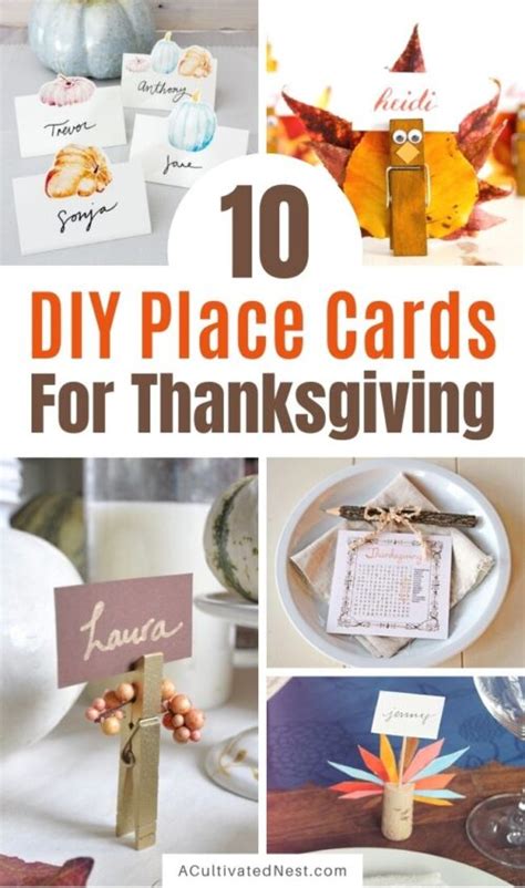 10 Diy Thanksgiving Place Card Ideas A Cultivated Nest