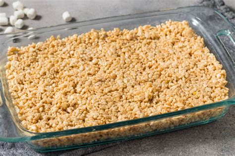 Sweet Homemade Rice Crispy Cereal Treats Stock Photo - Image of crispy ...