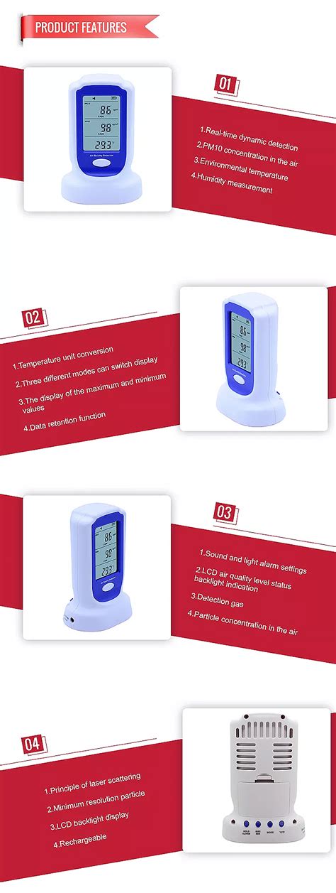 Gm Digital Lcd Display Air Quality Detector Concentration Sensor