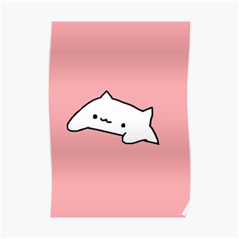 Cute Pink Bongo Cat Poster For Sale By Sunii Berry Redbubble