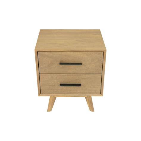 Corrigan Studio Cid Allie 18 Inch Modern Nightstand 2 Drawers Solid