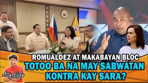 Romualdez At Makabayan Bloc Totoo Ba Na May Sabwatan Kontra Kay Sara