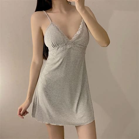 Sexy Spaghetti Strap Nightgown For Women Mini Nightdress Chemise