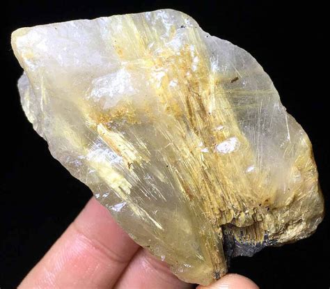 G Rare Natural Golden Hair Rutilated Quartz Crystal Specimen Ebay