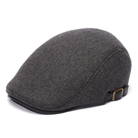 Mens Winter Warm Woolen Beret Hat Adjustable Casual Cabbie Hats – Alexnld.com