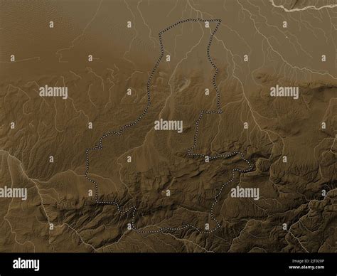 Faryab Province Of Afghanistan Elevation Map Colored In Sepia Tones