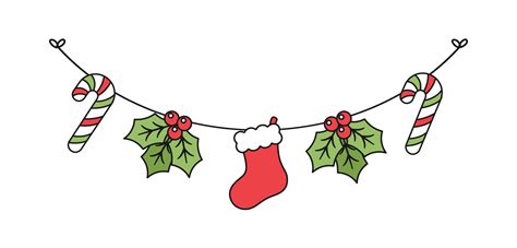 Christmas Garland Vector Illustration Xmas Graphics Festive Winter