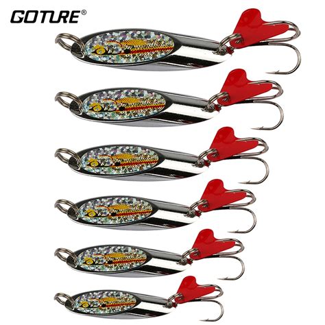 Aliexpress Buy Goture Spoon Metal Lures Pure Silver Spinner Bait