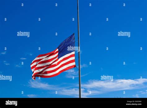 American flag flying at half staff hi-res stock photography and images ...