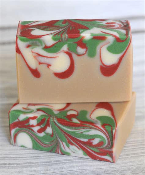 Christmas Soap Peppermint Vanilla Photo Only Christmas Soap Holiday Soap Cold Process Soap