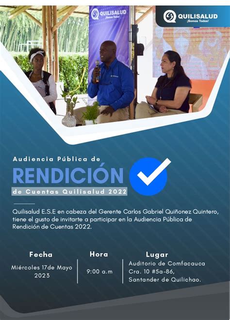 Invitación A Rendición De Cuentas Vigencia 2022 Quilisalud