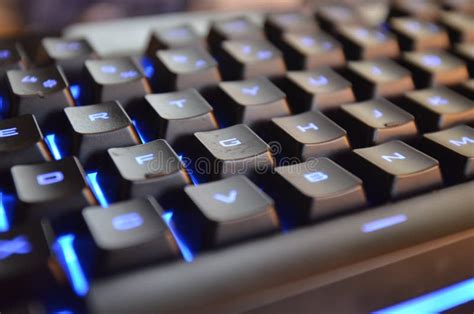 RGB Keyboard Close-Up stock photo. Image of blue, shining - 143001302