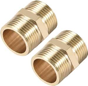 Amazon Uxcell Brass Pipe Fitting Connector Straight Hex Nipple