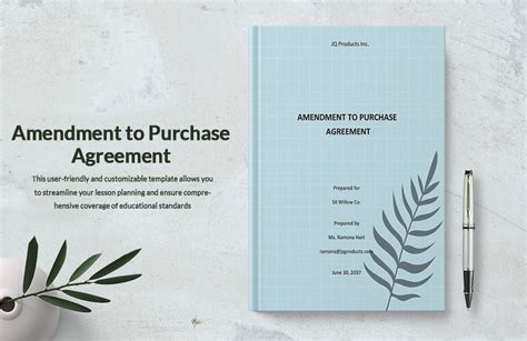 Amendment To Purchase Agreement Template In Word Pdf Google Docs