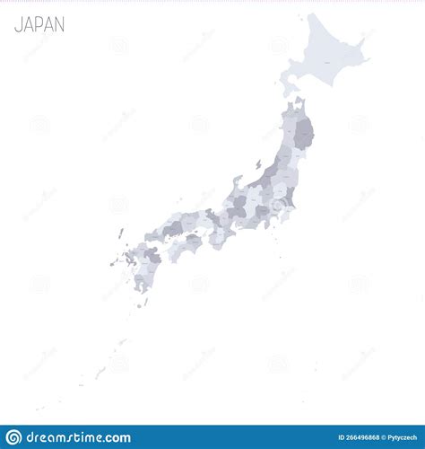 Japan Political Map Of Administrative Divisions Stock Image