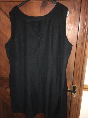 Linen Blend Black Dress Size 24 Ebay