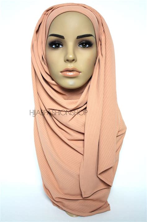 Ribbed Jersey Hijab Peachy Nude Hijab Fashion Shop