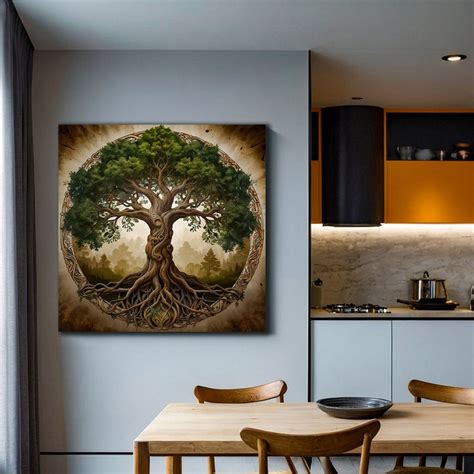 Tree Of Life Canvas Wall Art Mandala Home Decor Yggdrasil Wall Art