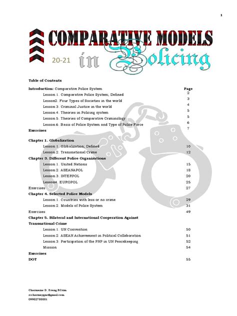 Comparative Models In Policing System Pdf United Nations