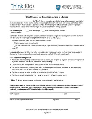 Fillable Online Client Consent For Recordings And Use Of Likeness