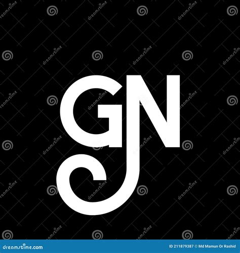 GN Letter Logo Design On Black Background GN Creative Initials Letter