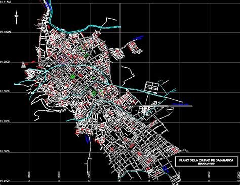 Plano Urbano De Cajamarca En DWG 800 11 KB Librería CAD