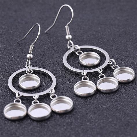 Pcs Stainless Steel Bezel Earring Blanks Settings Mm Mm Etsy