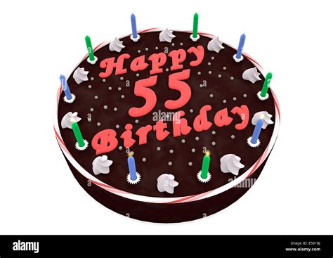 chocolate cake for 55th birthday Stock Photo - Alamy
