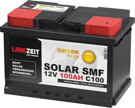 Solarbatterie Agm V Ah Sunrise Wohnmobil Versorgungsbatterie