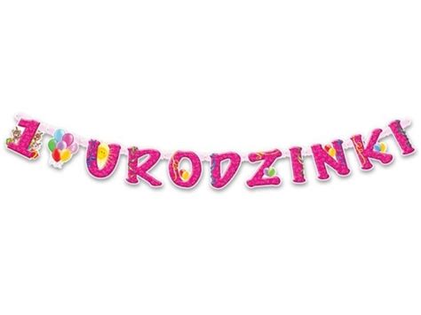 BANER NA ROCZEK 1 URODZINY różowy 175cm girlanda 7031254023