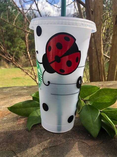 Ladybug Starbucks Cold Coffee Cup Starbucks Cold Cup Personalized Cup